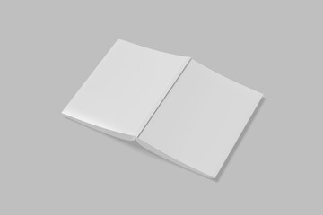 cover book a4 top view gray background for mockup