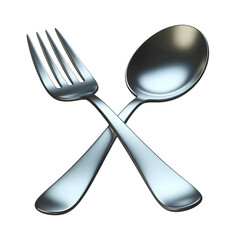 Crossed Fork and Spoon Still Life