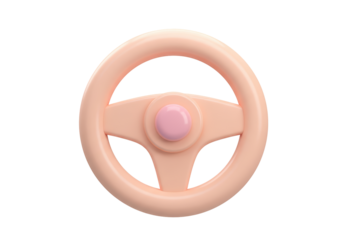 Isolated Light Pink Steering Wheel
