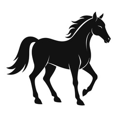 Obraz premium Horse silhouette vector and editable with white background 
