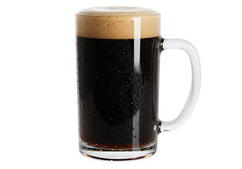Isolated Dark Beer in Glass Mug with Condensation