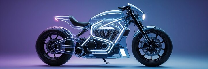 1A Zukünftige Motorrad Transparente Stil 