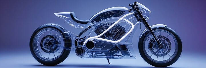 1A Zukünftige Motorrad Transparente Stil 