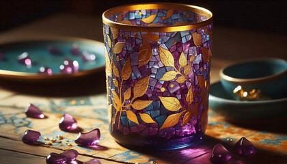 Abstract liquid glass wallpaper, AI generated image