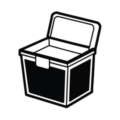 High resolution vector graphic of a classic cooler ice chest or portable refrigerator