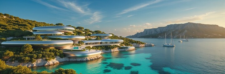 Obraz premium Zukünftige Strand Haus die noch gebaut werden auf unserer Planet