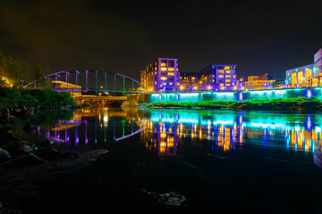 Haymarket Plaza and Phoenix Park Footbridge at Night