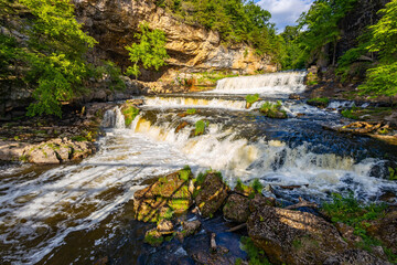 Scenic View of Willow Falls at Dawn