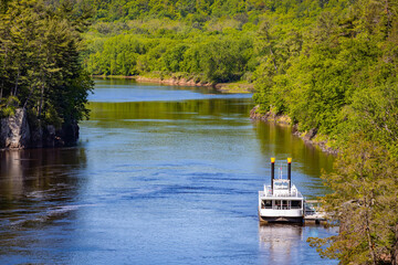 Scenic View of St. Croix River and passing boat tour