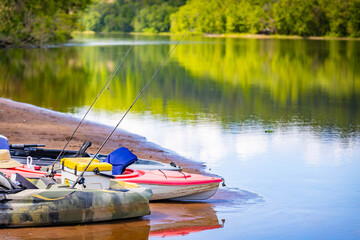 Kayaks Ready for Fishing Trip