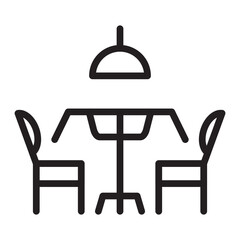 Dining Table Vector Line Icon Design