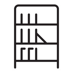 Bookshelf Vector Line Icon Design
