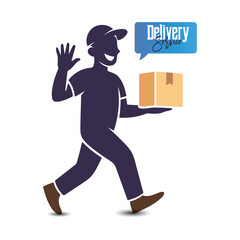 delivery man carrying boxes