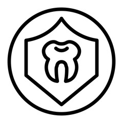 Dental Insurance Vector Line Icon Design