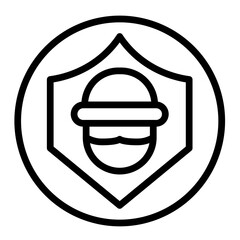 Thief Insurance Vector Line Icon Design