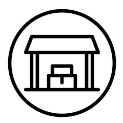 Cabana Vector Line Icon Design