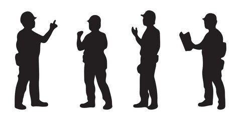 Worker builder SVG, Construction workers SVG, Painter painting SVG, Builder silhouettes, Worker icon bundle