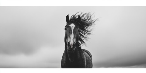 Astonishing Portrait of a Horse Captured Beautifully in Striking Monochrome Artistry