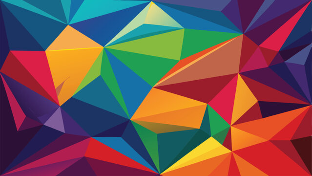 Vibrant abstract geometric polygon pattern in a colorful mosaic design