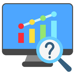 Forecasting mini illustration flat color icon, use for machine learning, education, technology industry, UI, UX kit, app and web development, digital or print.
