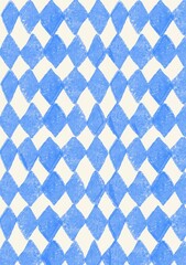 Blue rhombus pattern watercolor paper background