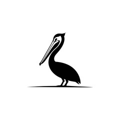 Elegant Pelican Silhouette Logo