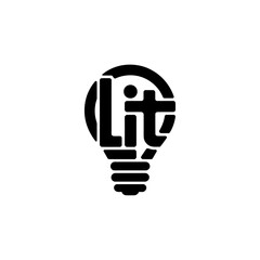 LIT Typography Lightbulb Logo
