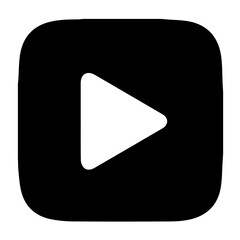 Obraz premium Minimalist Play Button Icon with Rounded Corners, Vector Design