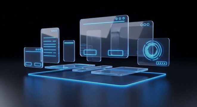 Digital profiles and data management in a secure, futuristic interface. AI, machine learning, metaverse concepts.