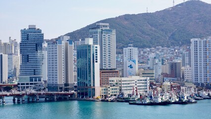 Fototapeta premium Busan Korea coastal skyline view