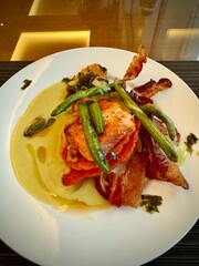 Gourmet brunch restaurant dish