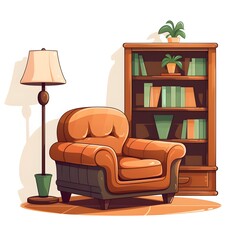 Professional Living Room Furniture Design Showcase on White Background