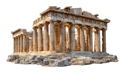 Obraz premium Ancient temple ruins athens greece architectural structure historical environment perspective cut out png