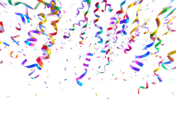 Naklejka premium Free confetti flowing in air transparent background