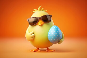 Naklejka premium chick with sunglasses