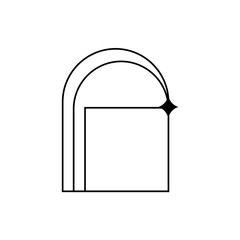 aesthetic simple frame line vector