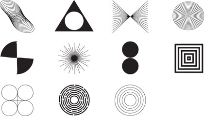 Black and White Minimalist Geometric Shapes Collection