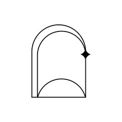 aesthetic simple frame line vector