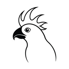 Elegant cockatoo head silhouette perfect for banners advertisements and logos high resolution vector graphic