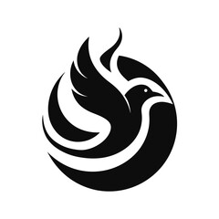 Naklejka premium Elegant Bird in Flight Abstract Circular Logo Design