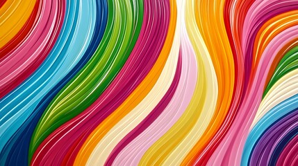 A vibrant wavy wallpaper, bright and embossed with colorful lines