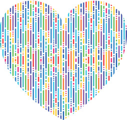 heart made of colorful dots