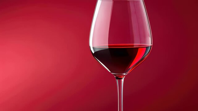 A Taste of Elegance: A captivating image featuring a full glass of rich red wine, elegantly set against a vibrant crimson backdrop, inviting you to savor the moment.