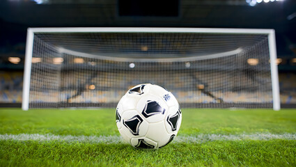 Front View of Soccer Ball Facing the Goal