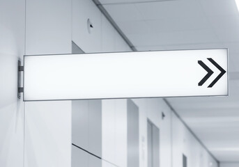 Blank Rectangular Directional Sign Modern Interior Signage Mockup for Wayfinding and Branding