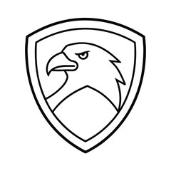 Majestic eagle head design in a circular badge outline perfect for logos banners and advertisements