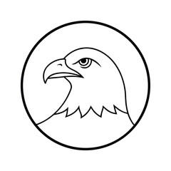 Majestic eagle head design in a circular frame perfect for banners advertisements and logos
