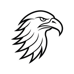 Obraz premium Majestic eagle head with dynamic feathers flowing backwards a powerful banner or advertisement design