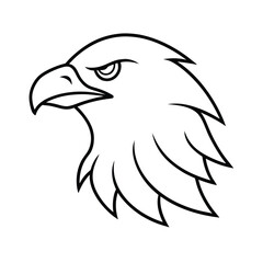 Majestic eagle head with outstretched wings outline perfect for banners advertisements and logos