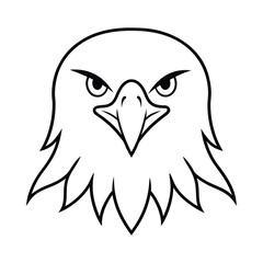Detailed front view eagle head illustration perfect for banners advertisements and logos